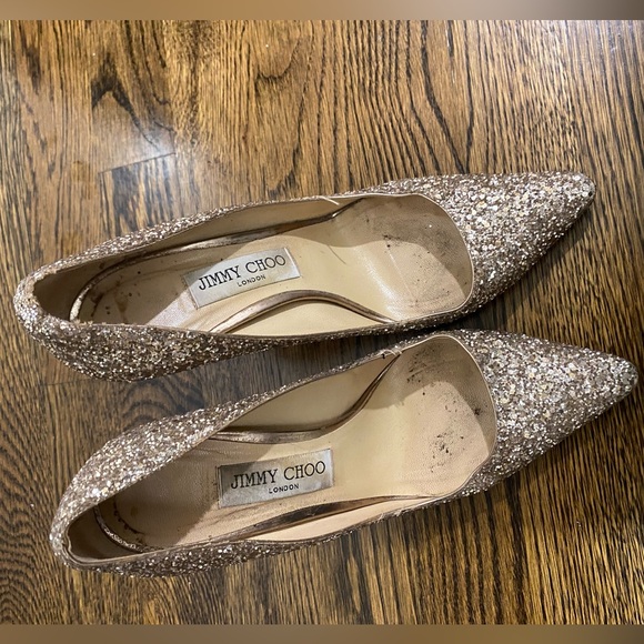Authentic gold jimmy choo sparkly shoe 38.5 - Picture 4 of 6